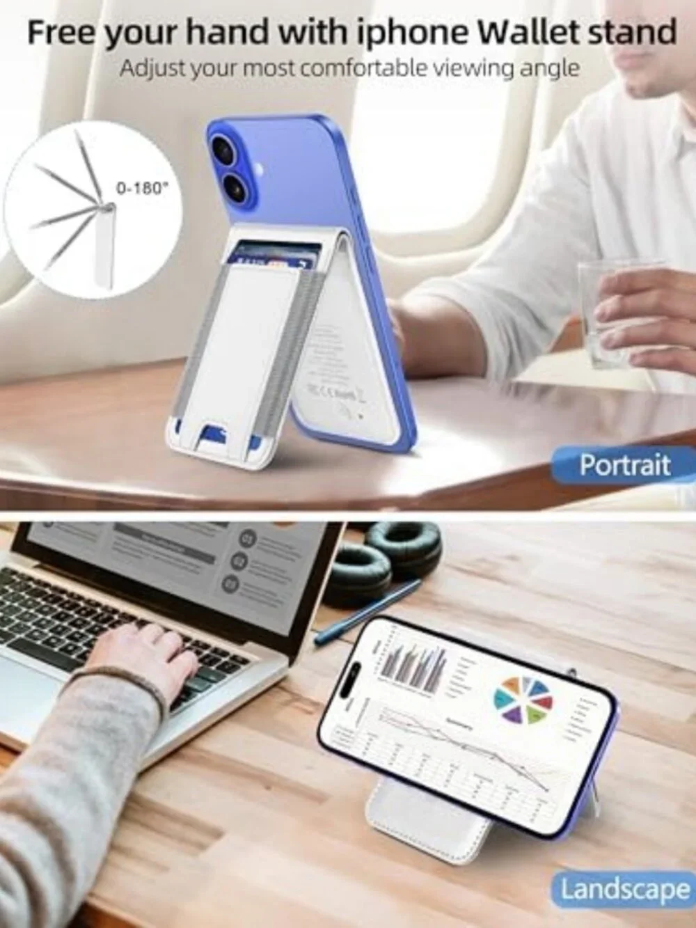 Magnetic Leather Phone Wallet with Find My Compatibility for Magsafe Devices